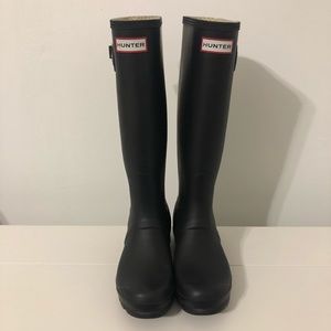 Hunter original tall black matte rain boots sz6